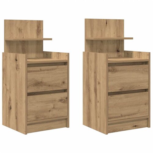 vidaXL Nočne omarice z 2 predaloma 2 kosa artisan hrast 38x34x80 cm Cene