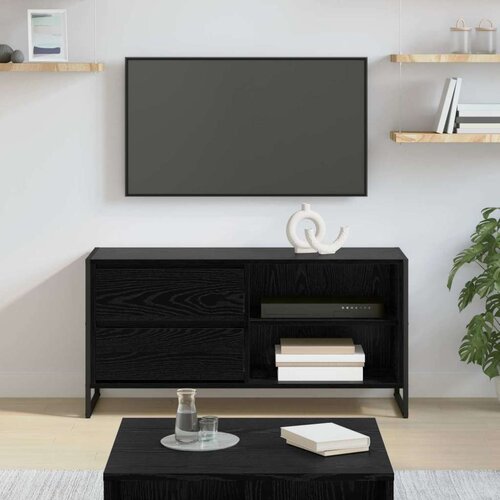 vidaXL TV omarica Črna Orehovina 100 x 36 x 49,5 cm Konstruiran les Cene