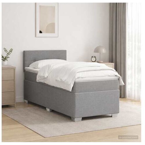  Boxspring krevet s madracem Svjetlosiva 100 x 200 cm Tkanina - Svjetlosiva 100 x 200 cm Prošiveno gumbima Cene