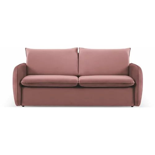 Cosmopolitan Design Rožnata žametna raztegljiva sedežna garnitura 194 cm Vienna –