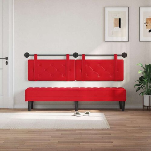  Držeće uzglavlje Zidne Crvena 170 x 55 x 5 cm Lažna koža - Crvena 160 cm bez LED Slike