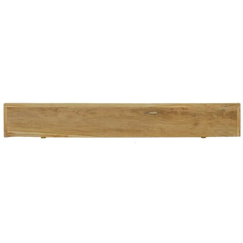  Zidne police 2 kom 110 x 15 x 4 cm od masivne tikovine Slike