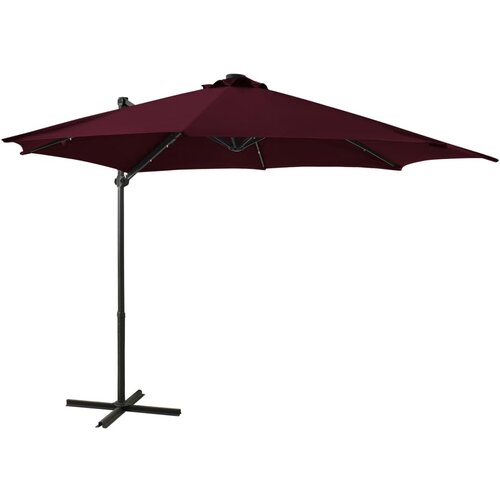 The Living Store Vrtni senčnik z LED lučkami bordo rdeč 300 cm - Previsni Senčnik, (21750528) Cene