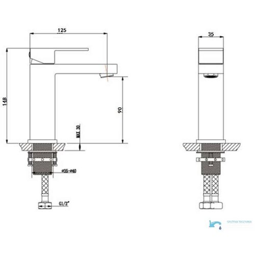 EYN Črna kopalni&scaron;ka armatura | Pipa BC1320 &mdash; 148 mm Cene