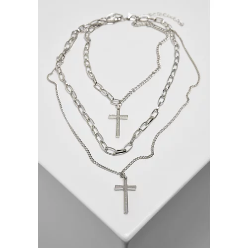 Urban Classics Accessoires Silver necklace with cross layering