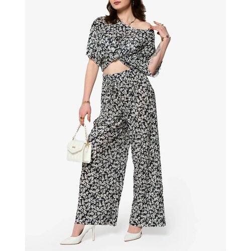 Resti Women's black floral pleated set - Clothing Cene