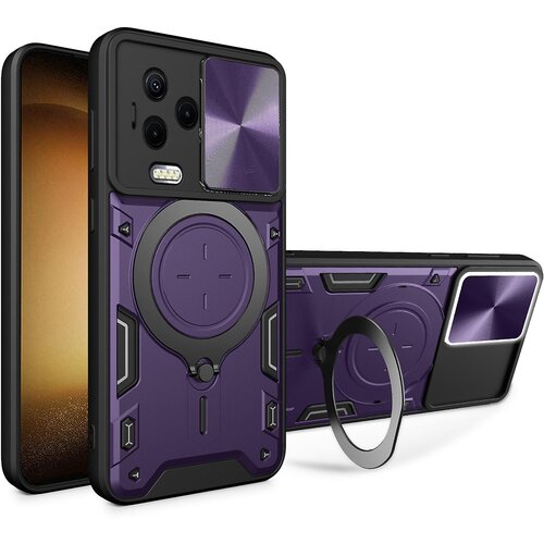 INORCO Ovitek za telefon s stojalom za Infinix Note 12 (2023) 4G/Note 12 Pro 4G, ovitek TPU+PC, odporen proti udarcem, z okencem za drsno lečo, (22035764) Slike