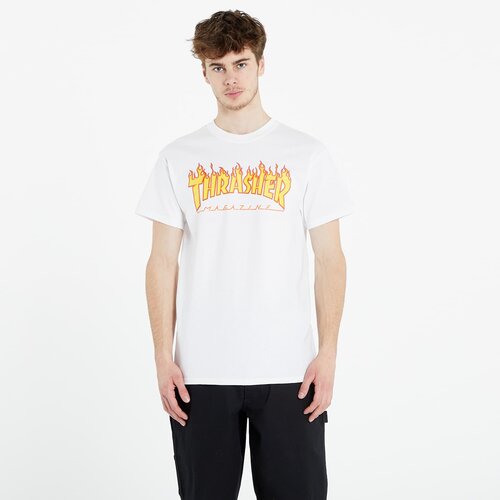 Thrasher Flame Logo T-Shirt White Slike