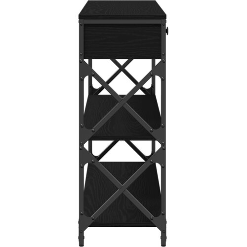  Konzolna stolica s ladicama Crni hrast 100 x 28 x 75 cm Slike
