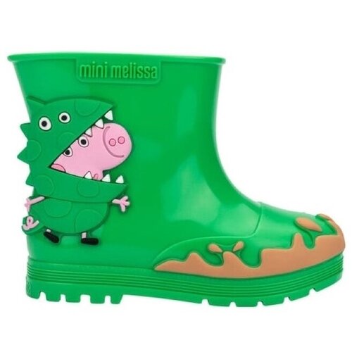 Melissa &amp;Scaron;kornji MINI Welly + Peppa Pig Boots - Green/Beige Zelena Slike
