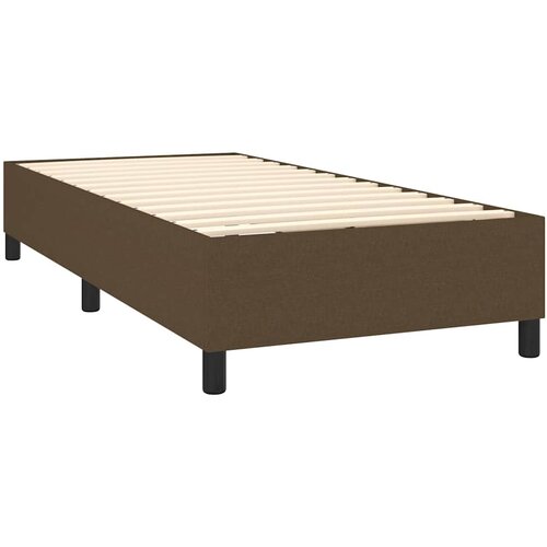  Krevet s oprugama i madracem tamnosmeđi 100 x 200 cm od tkanine Slike