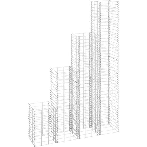 VidaXL Gabionske gredice 4 kom 30 x 30 x 50/100/150/200 cm željezne Slike