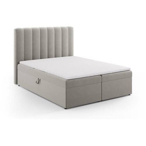 Milo Casa sivi boxspring krevet s prostorom za pohranu 160x200 cm gina &ndash; Cijene