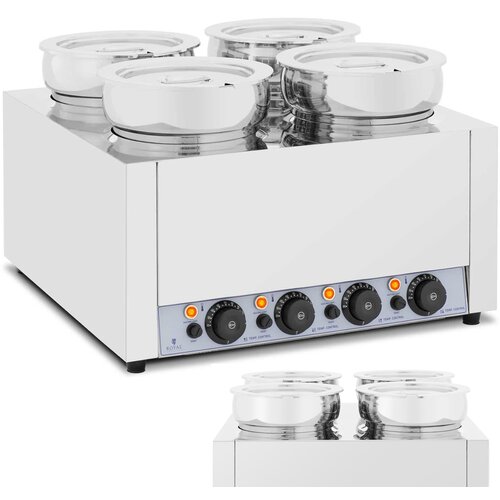 Royal Catering Električni grelec Bain Marie Postaja za čokoladni fondi juho 2000 W 4 x 7 l, (21384161) Cene