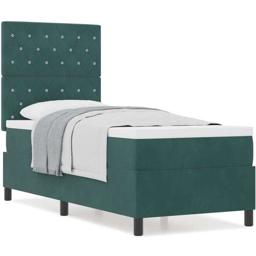 vidaXL Box Spring Krevet s Madracem Tamno Zelena 80x200 cm Baršun Cene