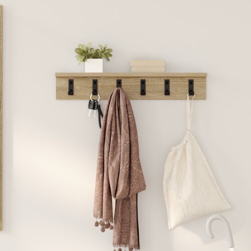 vidaXL Vješalica za kapute na zidu sonoma hrast 60 x 10.5 x 10.5 cm Cene