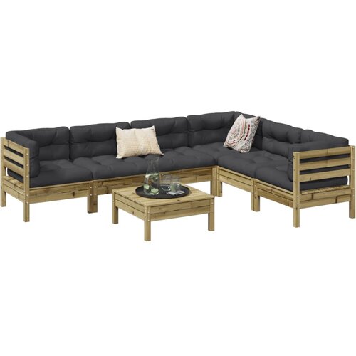 vidaXL 7-dijelni set vrtnih sofa od impregnirane borovine s jastucima Cene