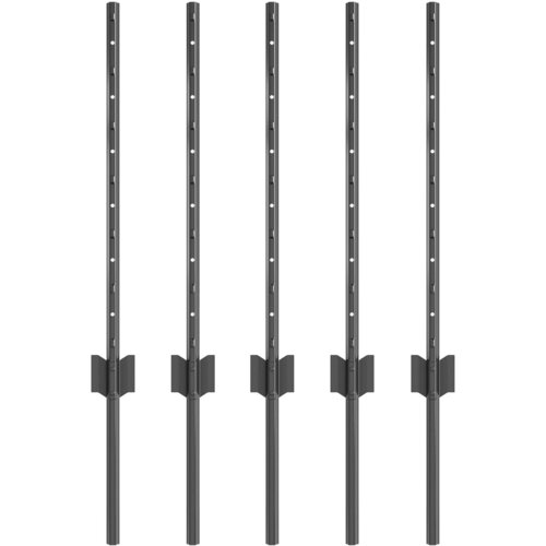VidaXL Postovi za ograde 5 kom U-kanal sivi 60 cm čelik Slike