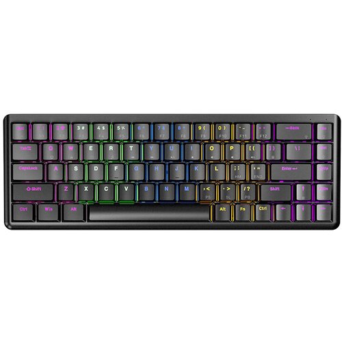 Rampage Tastatura gaming REBEL black, Mechanical, Low Profile, blue switch, US Layout, Rainbow Slike