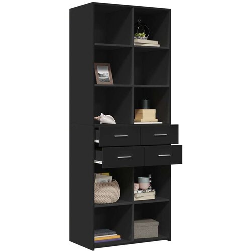 VidaXL Visoka komoda crna 70 x 42,5 x 185 cm od konstruiranog drva Slike