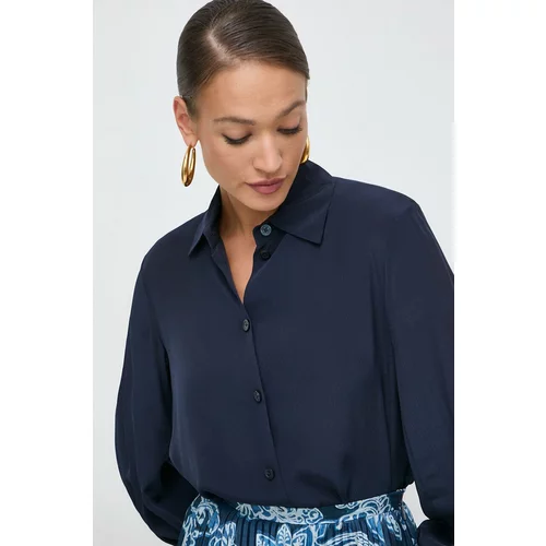 Armani_Exchange Košulja za žene, boja: tamno plava, relaxed, s klasičnim ovratnikom