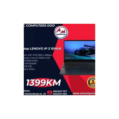 Lenovo IdeaPad 3 15IHU6 Gaming laptop Cijene