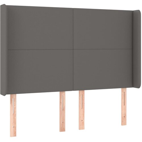 Maison Chic Vzglavna omarica - Nočna omarica - Posteljna omarica z u&amp;scaron;esi sivo 147x16x118/128 cm umetno usnje, (21708459) Slike