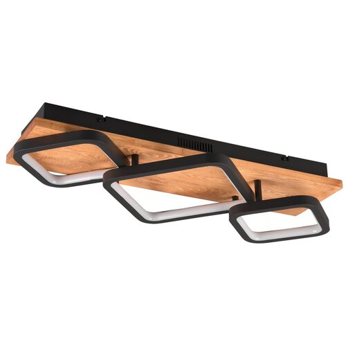 Tri O mat črna/rjava led zatemnitvena stropna svetilka 32x67 cm rama – Cene