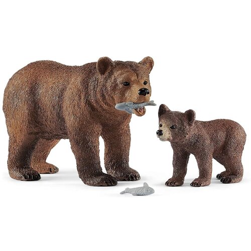 Schleich Grizli z mladičem in ribami Cene