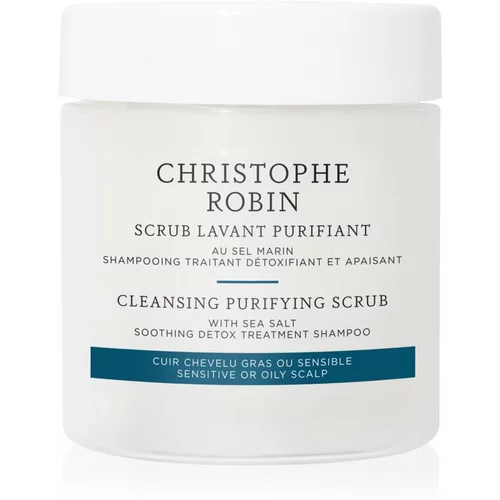 Christophe Robin Cleansing Purifying Scrub with Sea Salt čistilni šampon s piling učinkom 75 ml