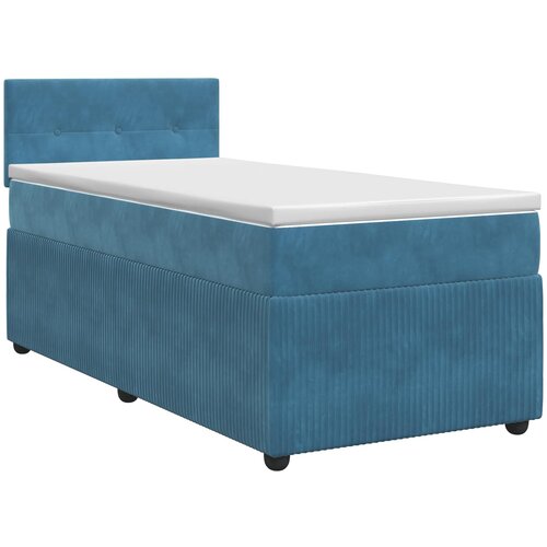  Boxspring krevet s madracem Tamno plava 90 x 190 cm Bar&amp;scaron;un Slike