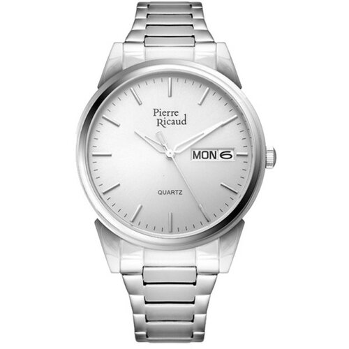 Pierre Ricaud muški quartz datum sivi srebrni elegantni ručni sat sa metalnim kaišem Cene