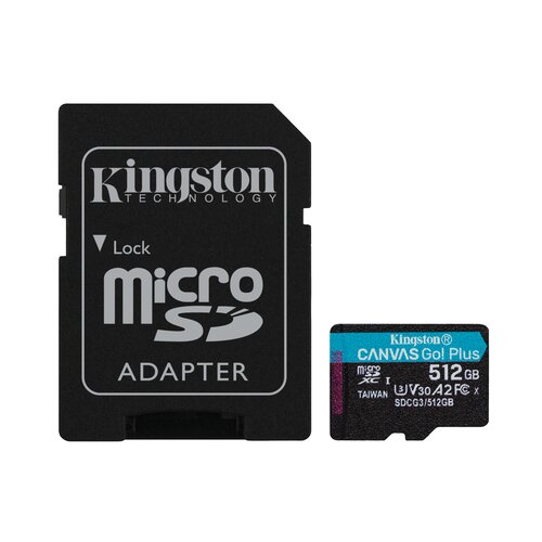 Kingston 512GB microsdxc canvas go plus 170R A2 U3 V30 card + adp, up to 170MB/s read, 90MB/s write SDCG3/512GB memorijska kartica Cene