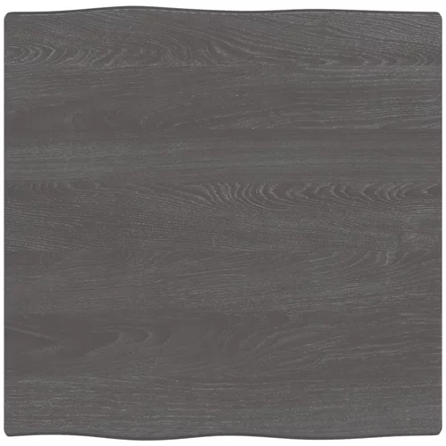 vidaXL Mizna plošča temno siva 60x60x2 cm obdelana trdna hrastovina