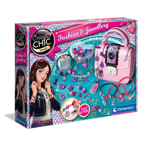 Crazy Chic DIY Set: Crazy torbica z biseri in zapestnicami Clementoni 17651 Slike
