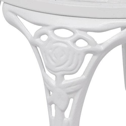  3-dijelni bistro set od lijevanog aluminija bijeli Slike
