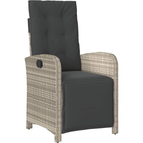  5-dijelni vrtni blagovaonski set od poliratana s jastucima sivi Siva 80 cm table length Slike