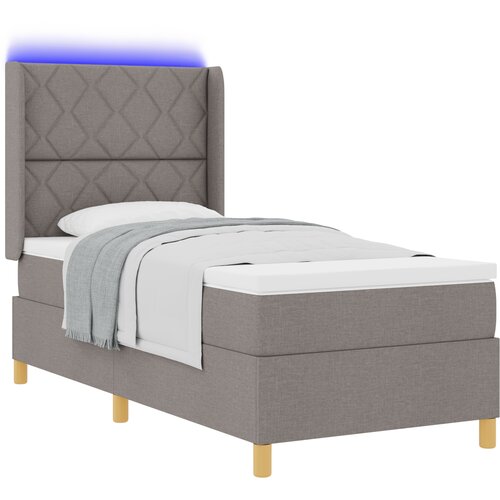 VidaXL Box spring krevet Sivo-smeđa 100 x 200 cm tkanina Slike