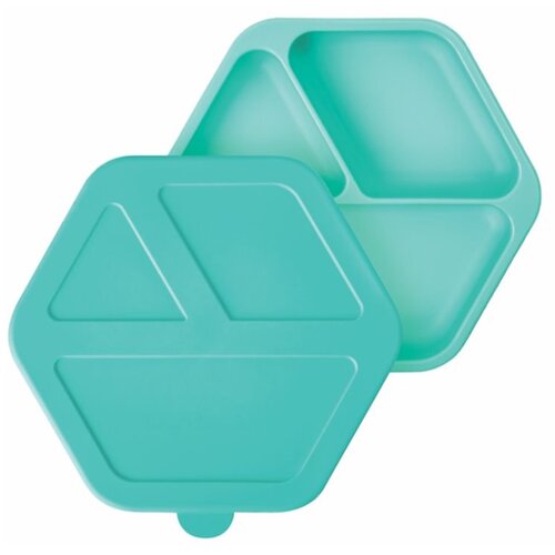 Tiny Twinkle Silicone Plate tanjur s pregradama s poklopcem Mint 1 kom Cene
