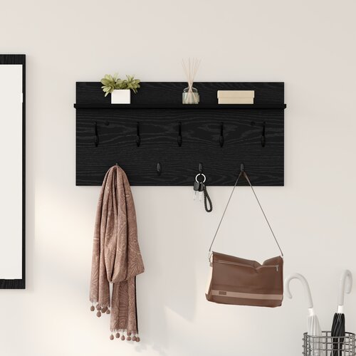 vidaXL Vješalica za kapute na zidu Crni hrast 80 x 40 x 12 cm Cijene