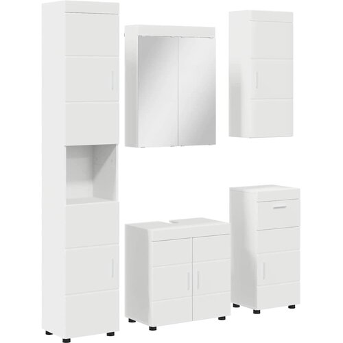  Set namje&amp;scaron;taja za kupaonicu TULUM 5 pcs Bijelo 60 x 34 x 63 cm Slike