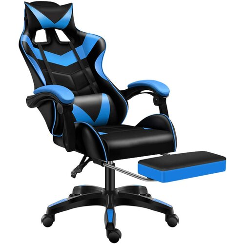 AR esports gaming stolica sa osloncem za noge plava Slike