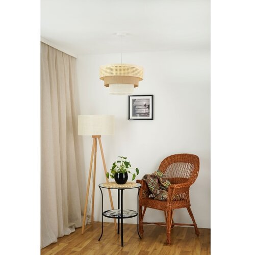  Brilagi - Visilica na sajli CEDAR LUNETA 1xE27/15W/230V prečnik 45 cm ratan/braon/krem Slike