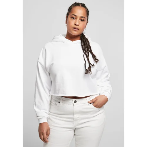 Urban Classics Women's Oversized Cropped Hoody White