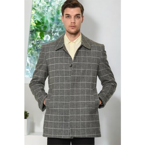 Dewberry PLT8206 MEN'S COAT-PLAID GREY Cene