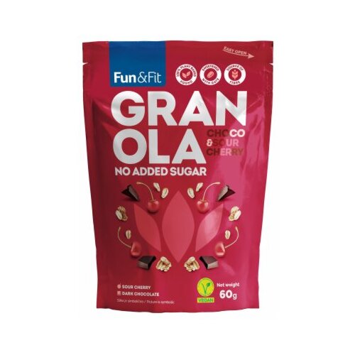 FUN AND FIT OVSENA GRANOLA ČOKO VIŠNJA FUN&FIT 60G Cene