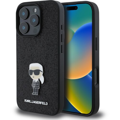 Karl Lagerfeld Originalen ovitek iPhone 16 Pro - Glitter IML NFT Iconic - črn ovitek z bleščicami- KLHCP16LGKNPSK, (21643038) Cene