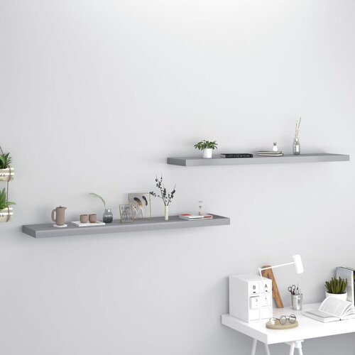 vidaXL Plutajuće zidne police 2 kom sive 120 x 23,5 x 3,8 cm MDF Cijene