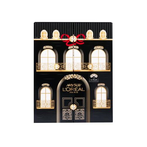 L&amp;acute;Or&amp;eacute;al Paris Maison Advent Calendar 2023 Set maskara 1 kom + olovka za usne 2 kom + rumenilo 1 kom + bronzer 1 kom + ruž za usne 3 kom + olovka za oči 2 kom + maska za oči 1 kom + krema za područje oko očiju 1 kom Slike