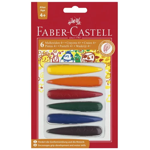 Faber-castell Voščene barvice Faber-Castell 4+, 6 kosov